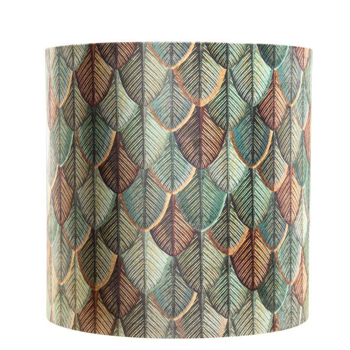 Qazqa Velours Lampenkap Blad Dessin Met Gouden Binnenkant 40/40/40