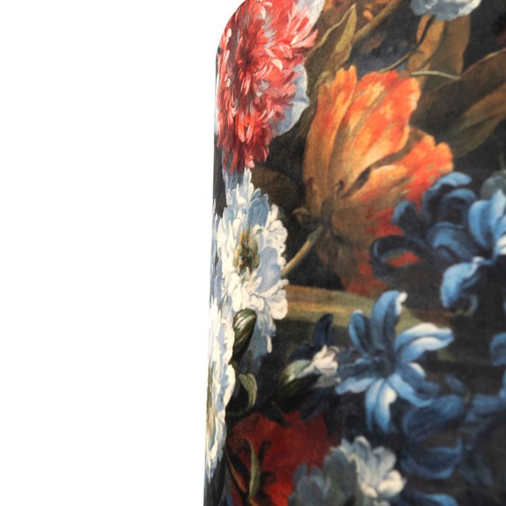 Qazqa Velours Lampenkap Bloemen Dessin 40/40/40 Gouden Binnenkant