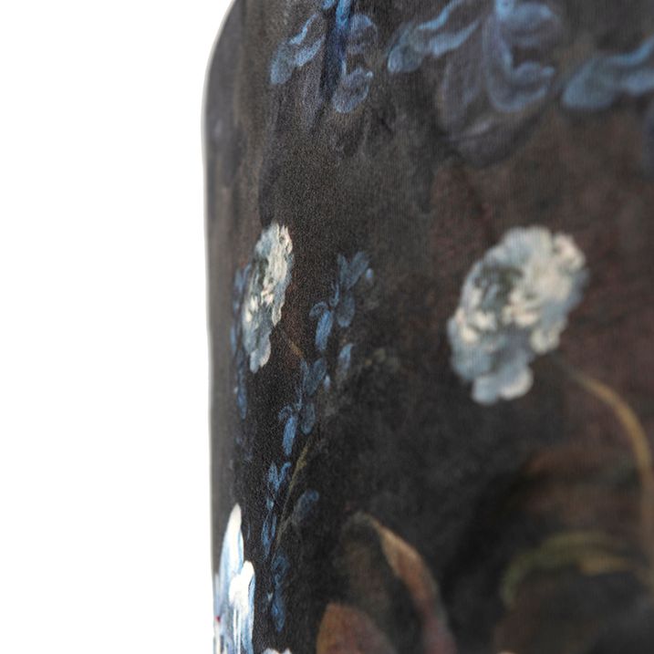 Qazqa Velours Lampenkap Bloemen Dessin 50/50/25 Gouden Binnenkant