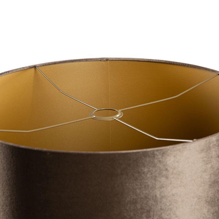 Qazqa Velours Lampenkap Bruin Met Gouden Binnenkant 50/50/25