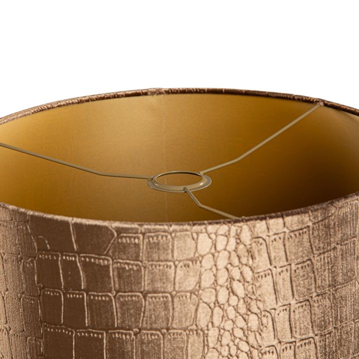 Qazqa Velours Lampenkap Krokodil Dessin Met Gouden Binnenkant 40/40/40