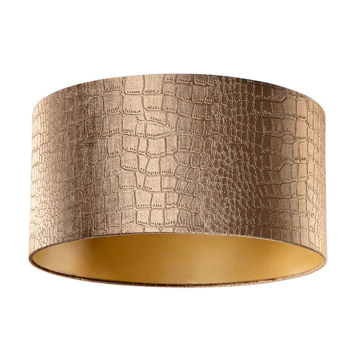 qazqa Velours lampenkap krokodil dessin met gouden binnenkant 50/50/25
