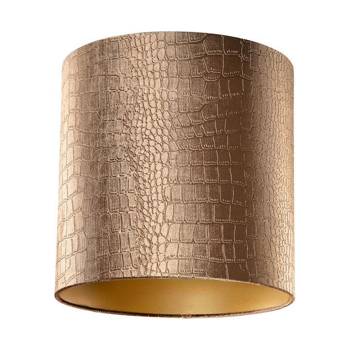 qazqa Velours lampenkap krokodil dessin met gouden binnenkant 40/40/40