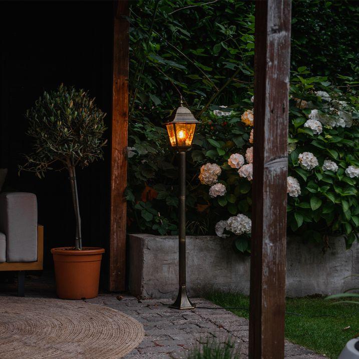 qazqa Vintage buiten lantaarn antiek goud 120 cm - Antigua