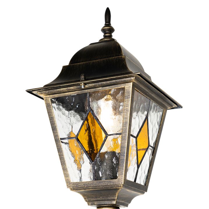 Qazqa Vintage Buiten Lantaarn Antiek Goud 240 Cm 2-lichts - Antigua