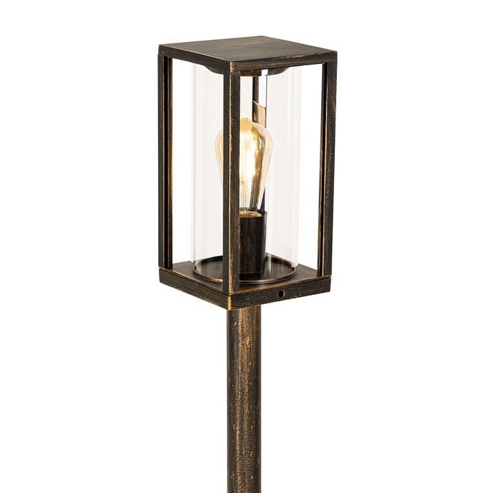 Qazqa Vintage Staande Buitenlamp Antiek Goud 100 Cm IP44 - Charlois