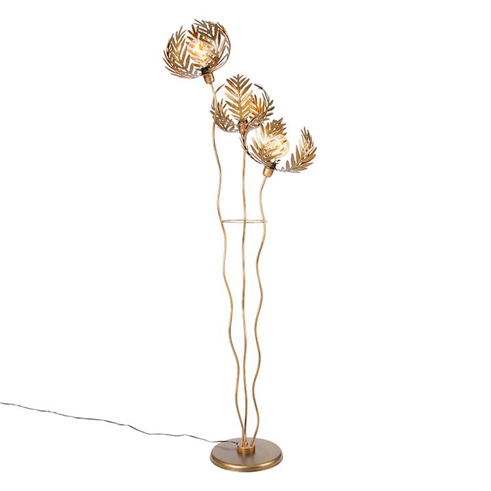 qazqa Vintage vloerlamp goud 182cm 3-lichts - Botanica