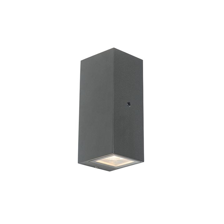 Qazqa Wandlamp Grijs 2-lichts IP44 Met Schemersensor - Baleno