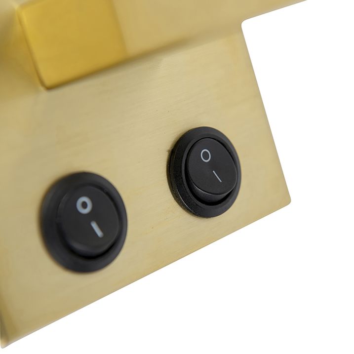 Qazqa Wandlamp Messing Met Ovale Velours Kap Groen 25cm - Brescia Combi