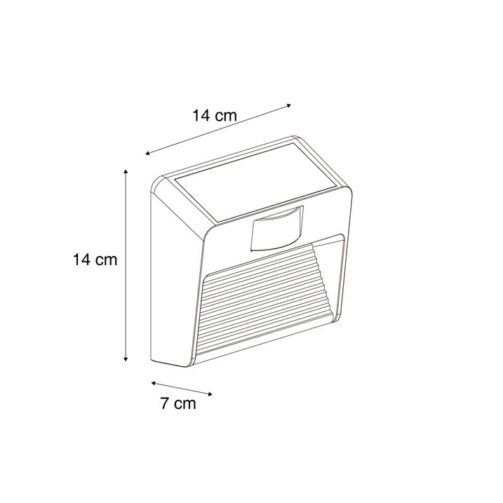 Qazqa Wandlamp Zwart Incl. LED IP54 Met Bewegingssensor Solar - Border
