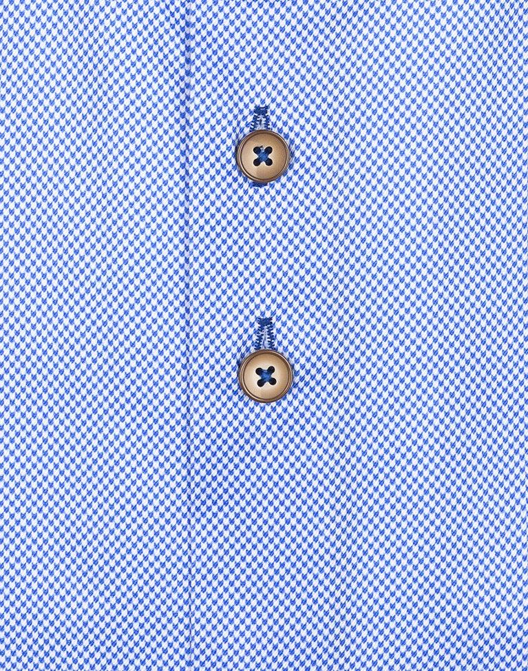 R2 Amsterdam Birds' Eye Print 2 PLY Biologisch Katoenen Overhemd