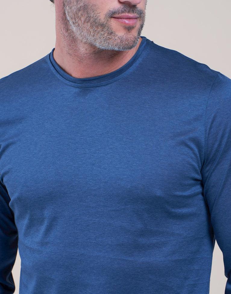 R2 Amsterdam Donkerblauw Katoenen Overhemd Met Lange Mouwen