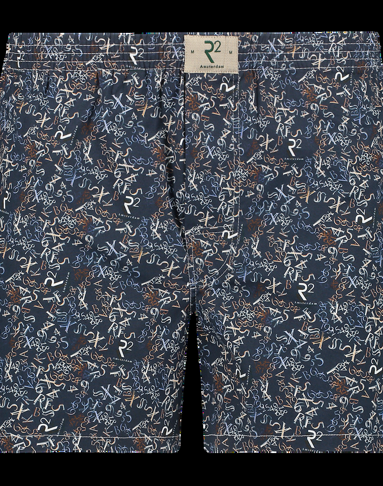 r2 amsterdam Donkerblauwe boxershort van katoen met nummerprint