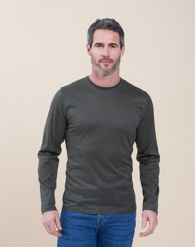 R2 Amsterdam Donkergroen Katoenen Overhemd Met Lange Mouwen