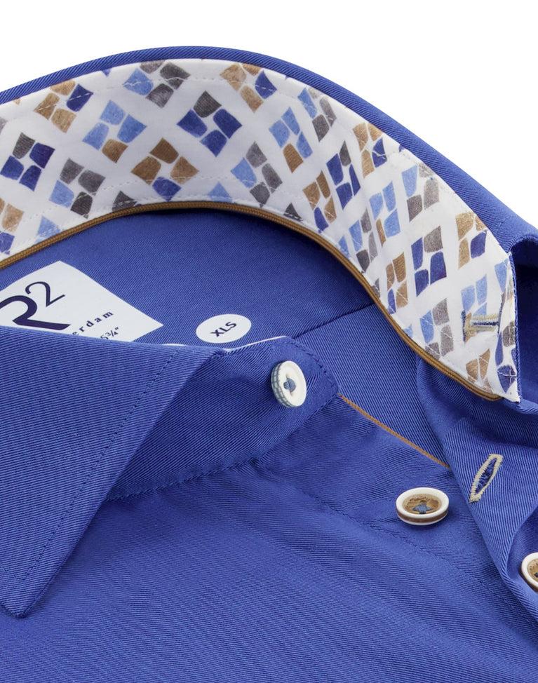 R2 Amsterdam Extra Lange Mouwen. 2 PLY Biologisch Katoenen Overhemd