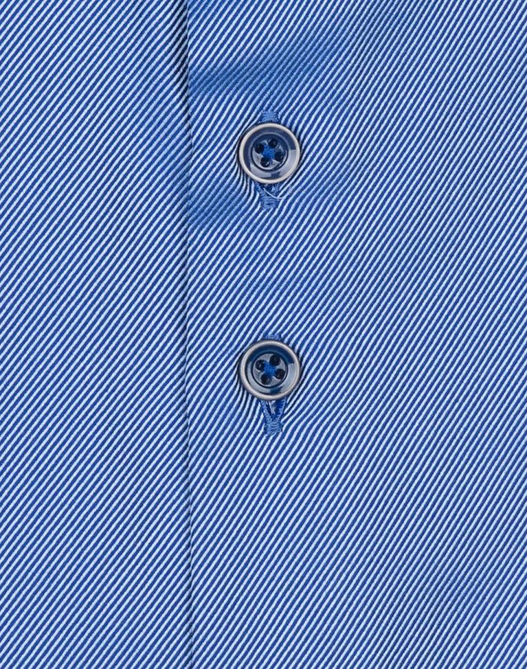 R2 Amsterdam Extra Lange Mouwen. Blauw Heavy Twill 2 PLY Katoenen Overhemd