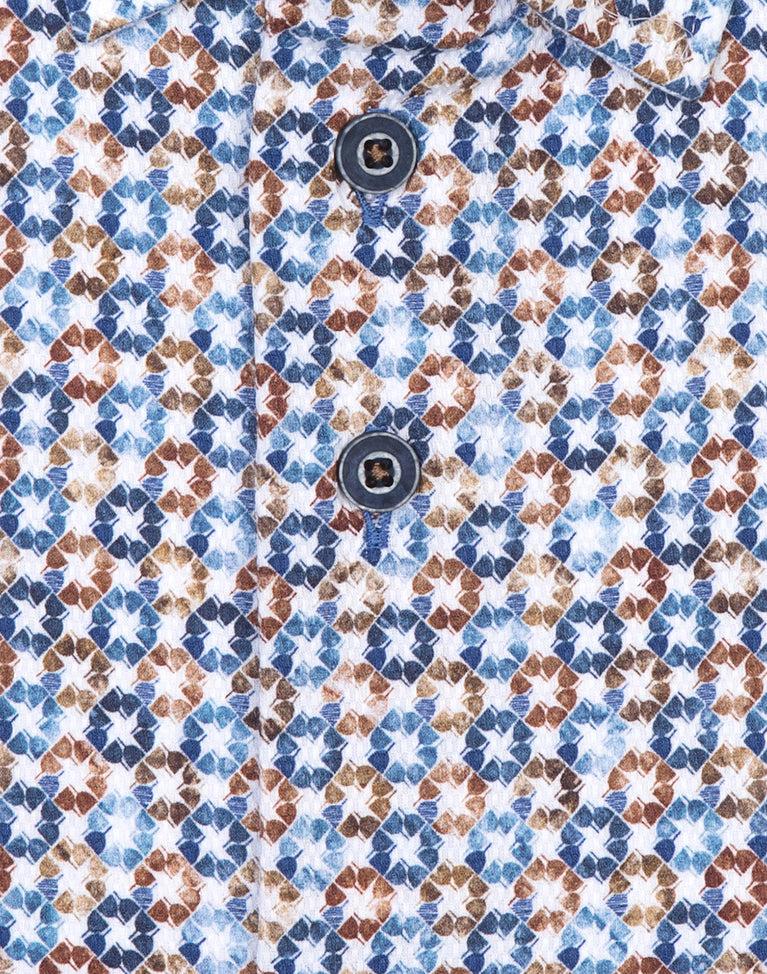 R2 Amsterdam Extra Lange Mouwen. Multicolour Lampenprint Katoenen Overhemd