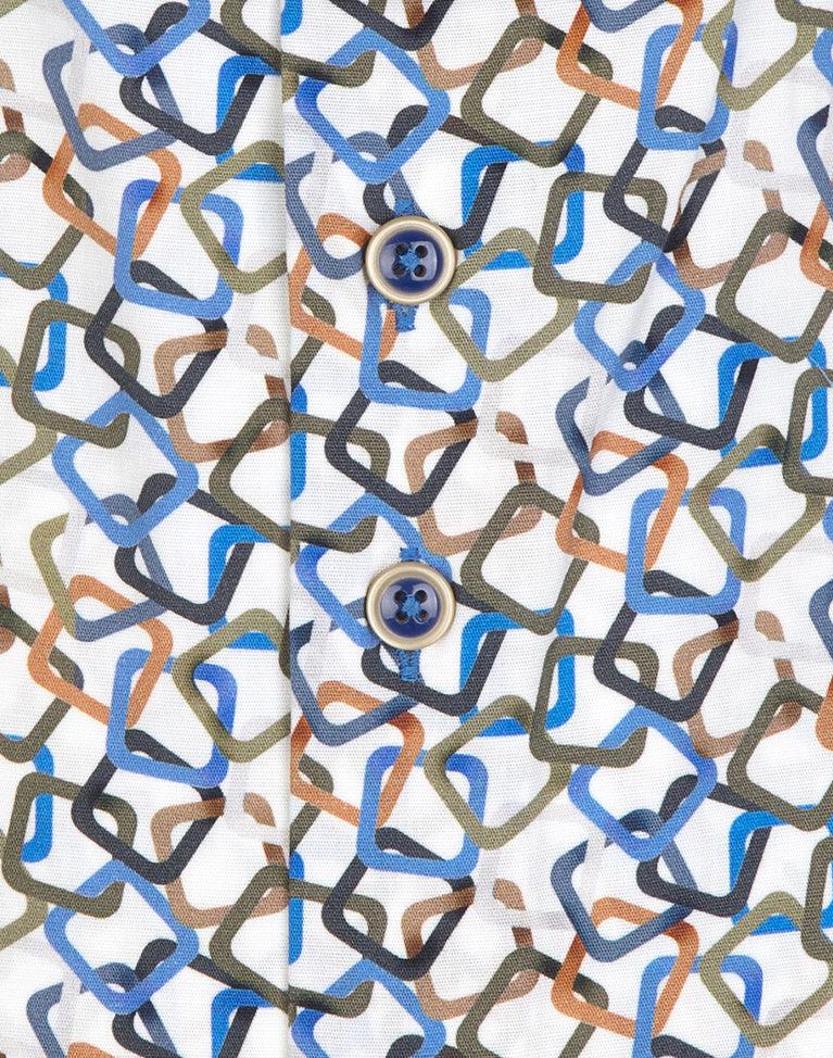 R2 Amsterdam Extra Lange Mouwen. Overhemd Met Multicolour Grafische Print