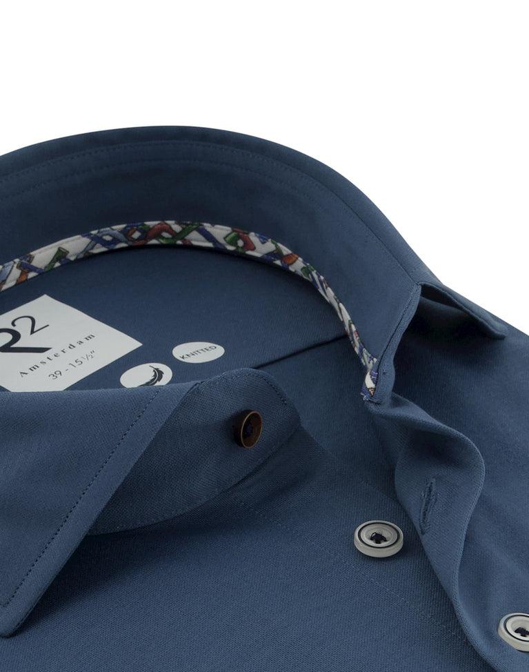 R2 Amsterdam Extra Lange Mouwen. Technical Knitted Overhemd