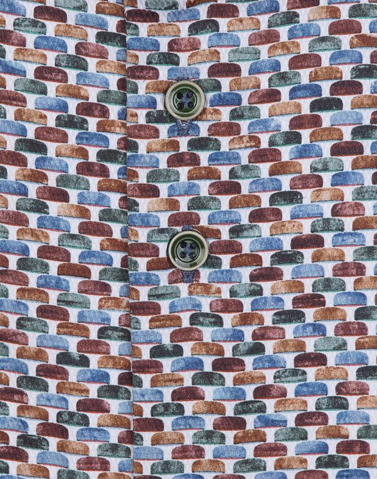 R2 Amsterdam Multicolour Lampenprint Katoenen Overhemd