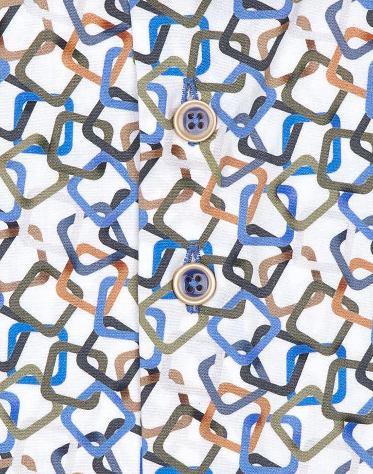 R2 Amsterdam Multicolour Overhemd Met Grafische Print