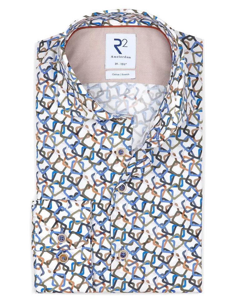 r2 amsterdam Multicolour overhemd met grafische print