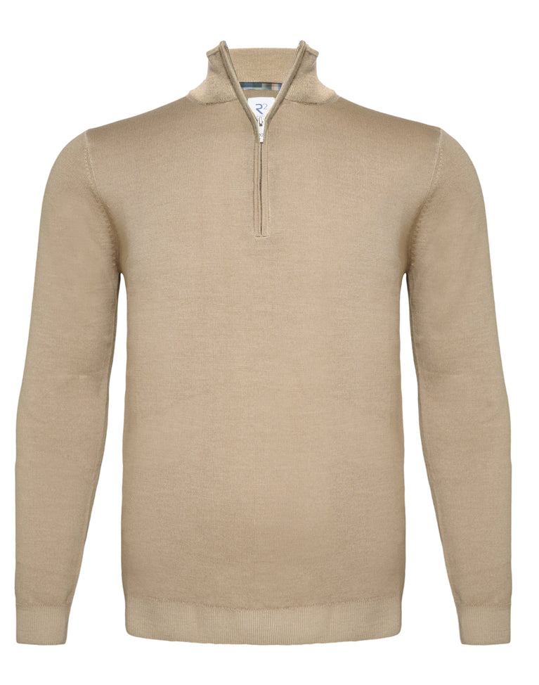 r2 amsterdam 100% merino wollen trui met rits