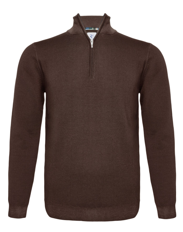 r2 amsterdam 100% merino wollen trui met rits