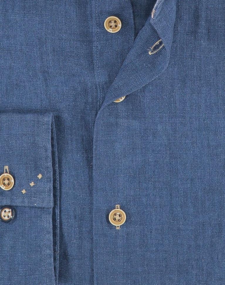 R2 Amsterdam Donkerblauw Linnen Overhemd