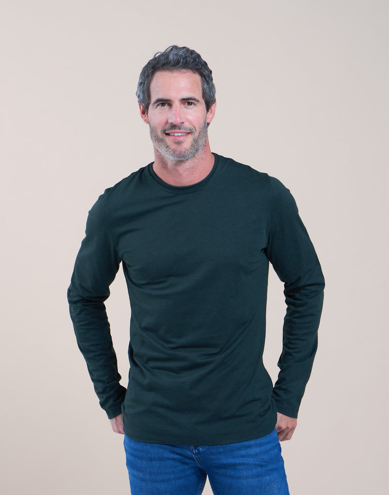 R2 Amsterdam Donkergroen T-shirt Met Lange Mouwen