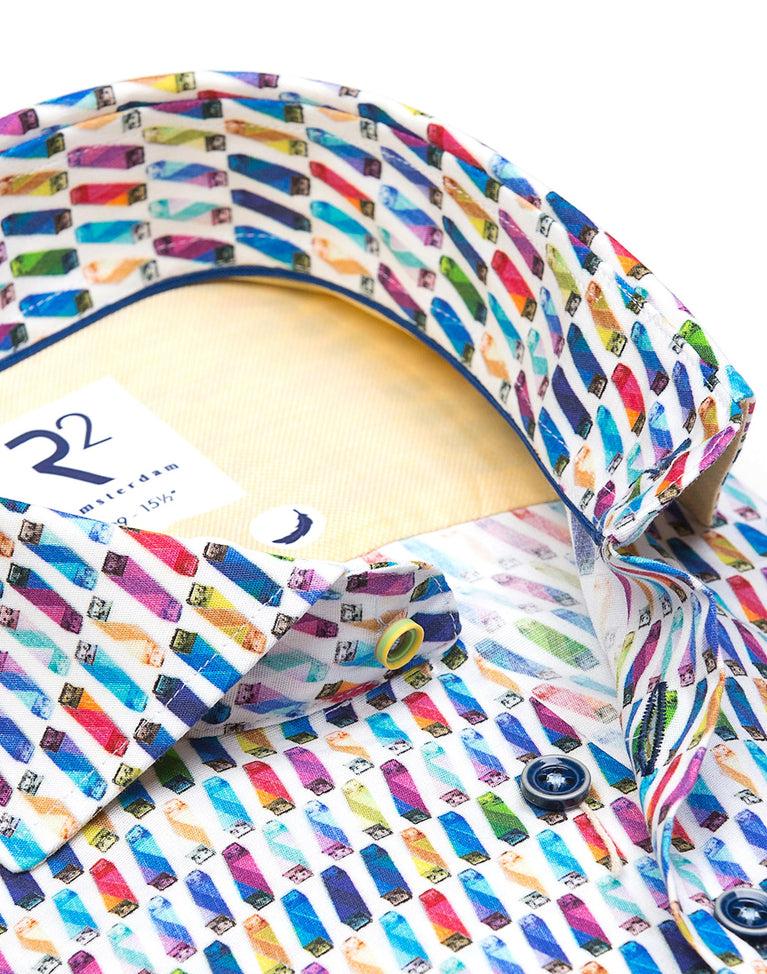 R2 Amsterdam E-bike Batterijprint Stretch Overhemd