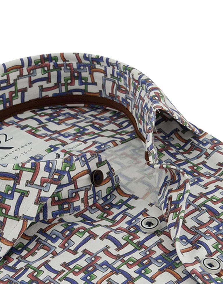 R2 Amsterdam Kofferhandvatprint Knitted Overhemd