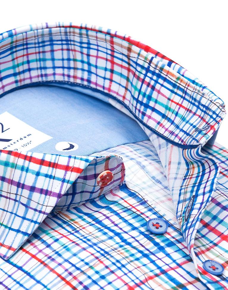 R2 Amsterdam Multicolour Ruit Katoenen Overhemd