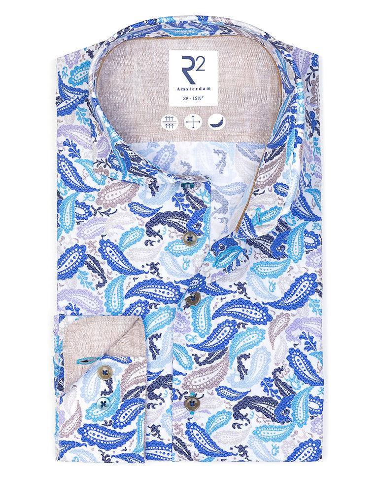 r2 amsterdam Paisleyprint katoenen overhemd