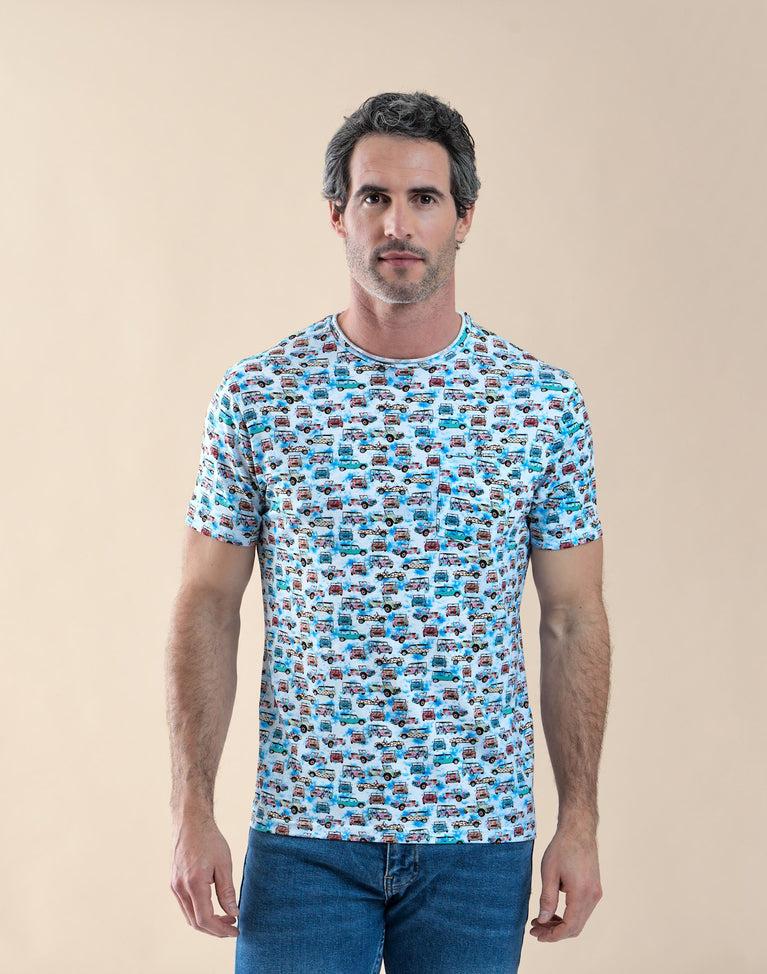 R2 Amsterdam T-shirt Met Klassieke Strandbuggy-print