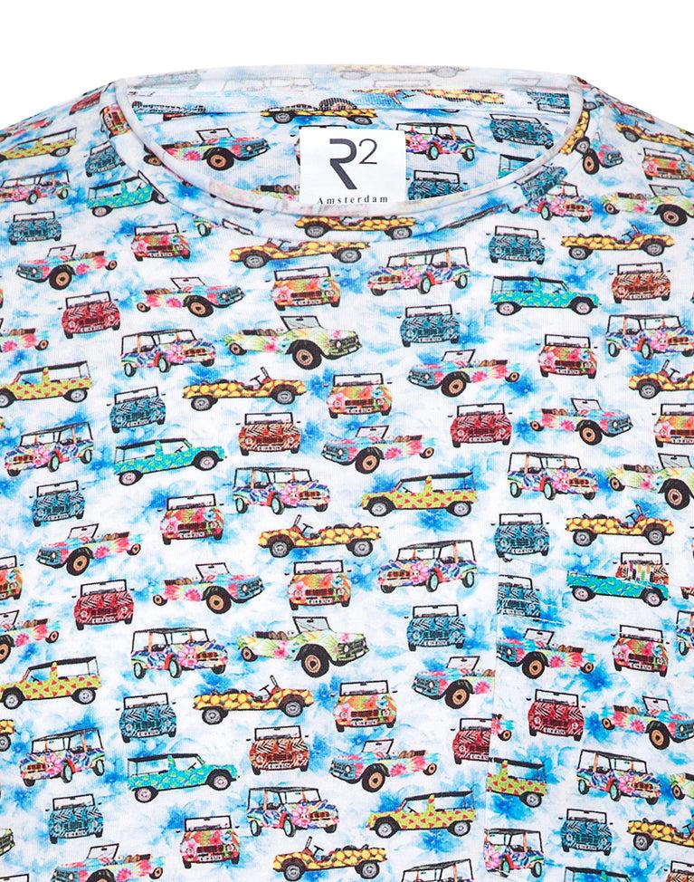 R2 Amsterdam T-shirt Met Klassieke Strandbuggy-print