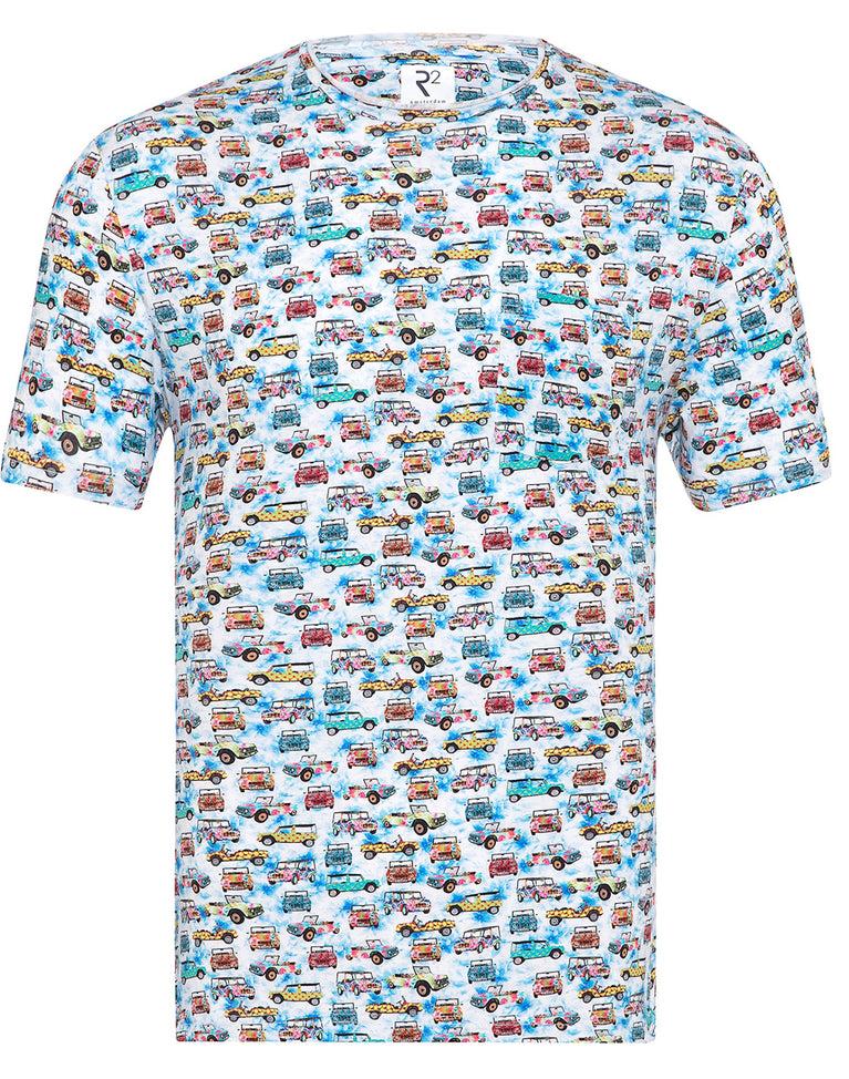 r2 amsterdam T-shirt met klassieke strandbuggy-print