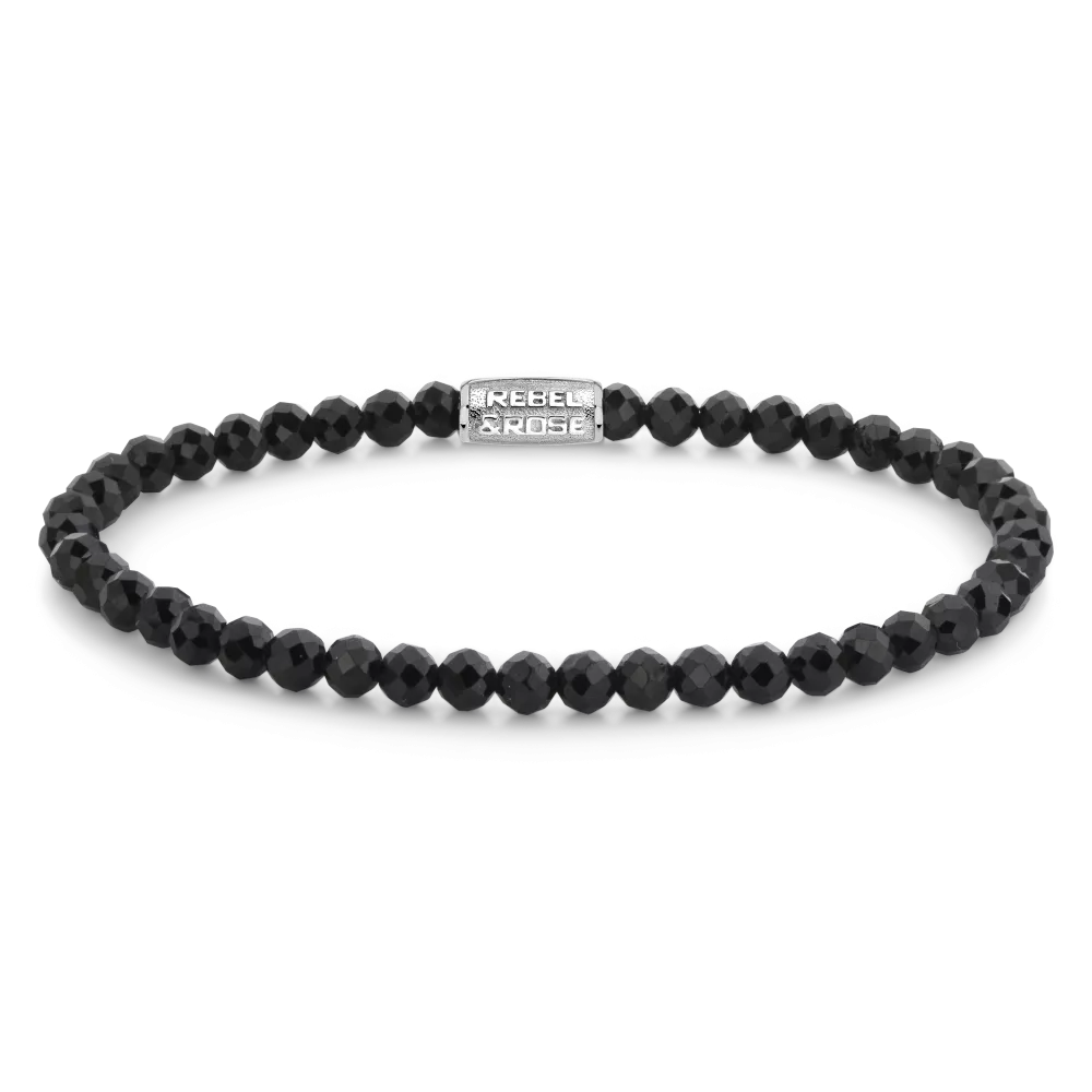 rebel & rose Black Glam Rocks Silver - 4mm