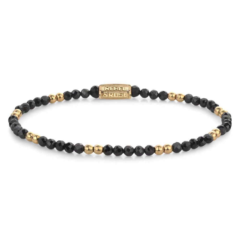 rebel & rose Black & Yellowgold Glam Rocks - 3mm