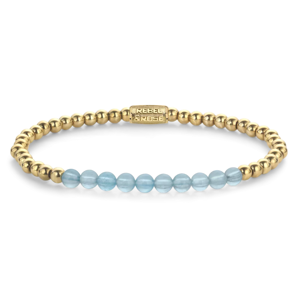 rebel & rose Blue Sky meets Yellowgold - 4mm