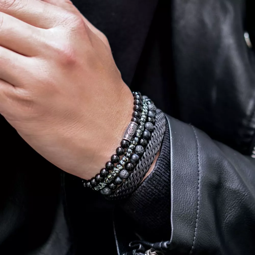 Rebel & Rose Glass Rocks Black Leopard - 4mm