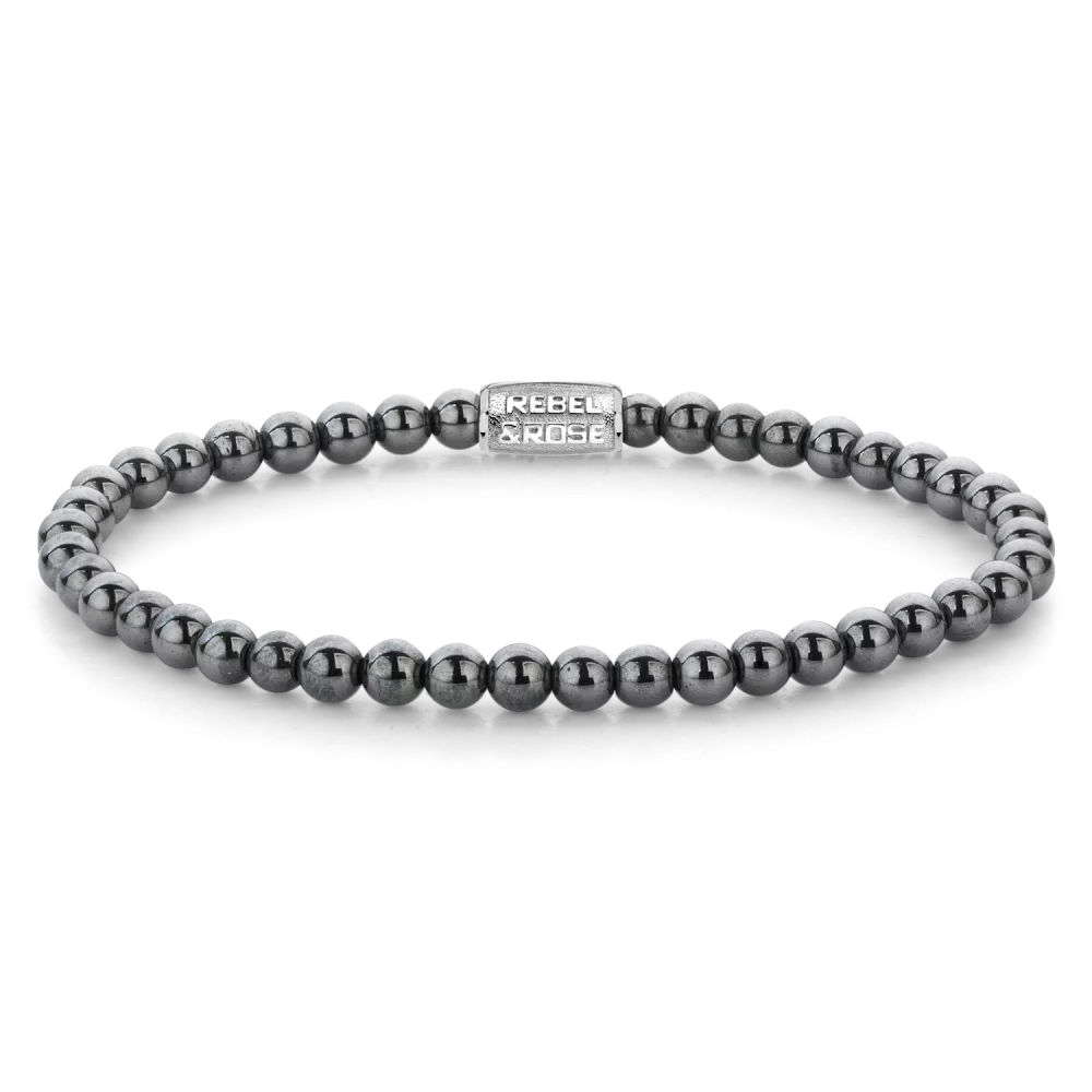 rebel & rose Grey Silver Shine - 4mm