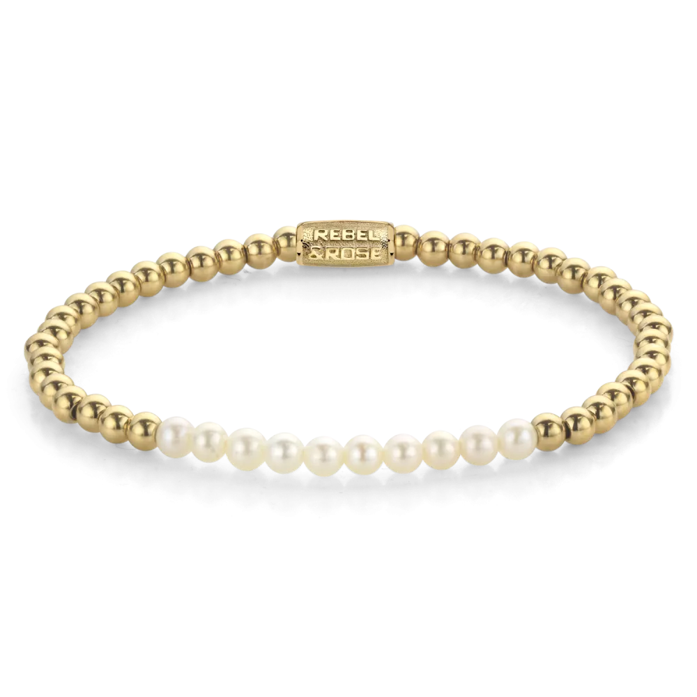 rebel & rose Pearl Gem meets Yellowgold - 4mm