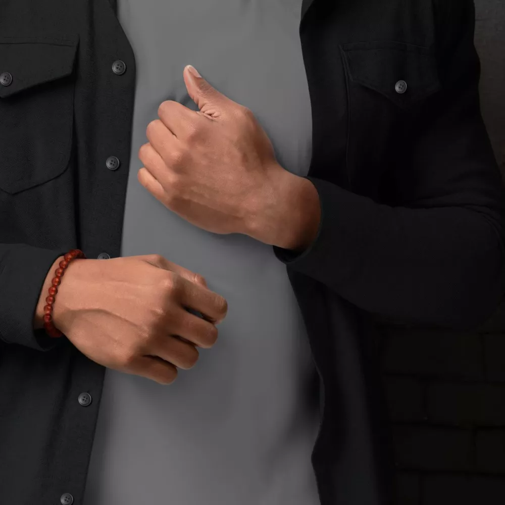 Rebel & Rose Red Agate Yellowgold - 8mm