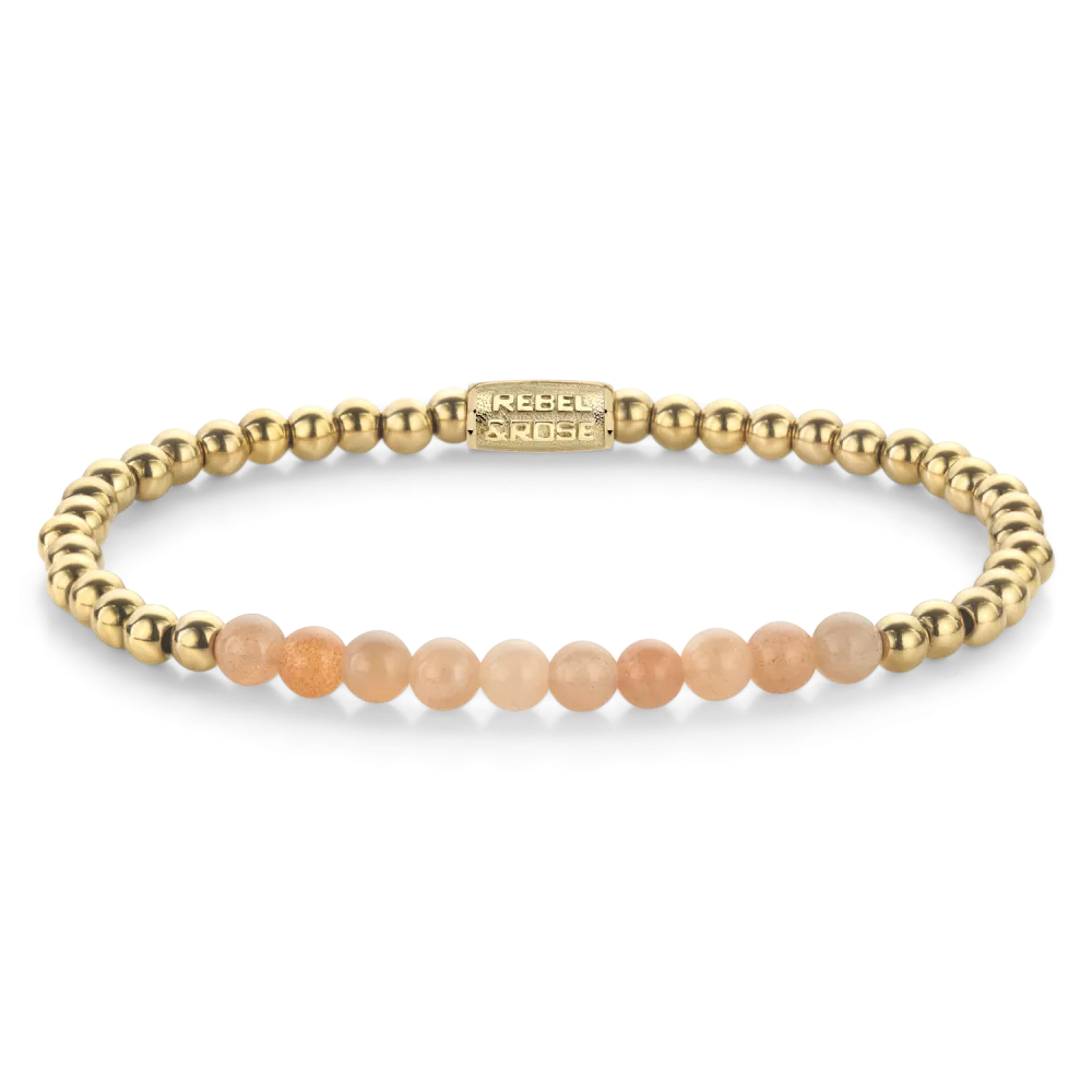 rebel & rose Sunstone meets Yellowgold - 4mm