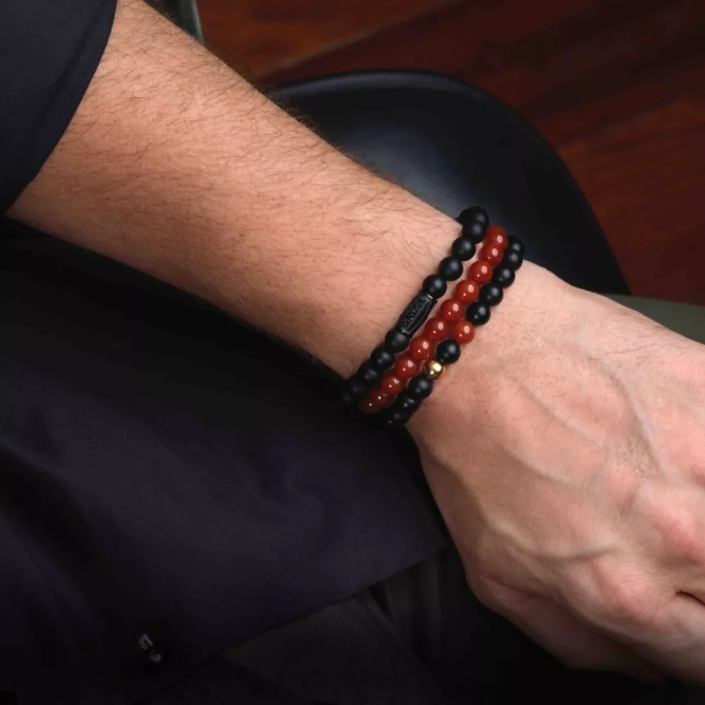 Rebel & Rose Yellowgold & Red Eye - 8mm