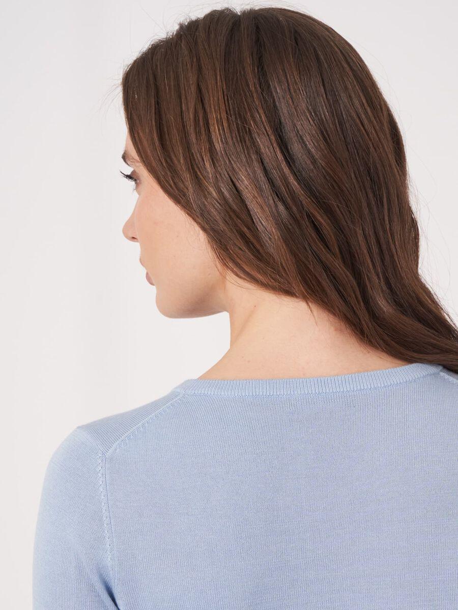 Repeat Cashmere Basic Fijn Gebreid Cardigan In Katoenmix