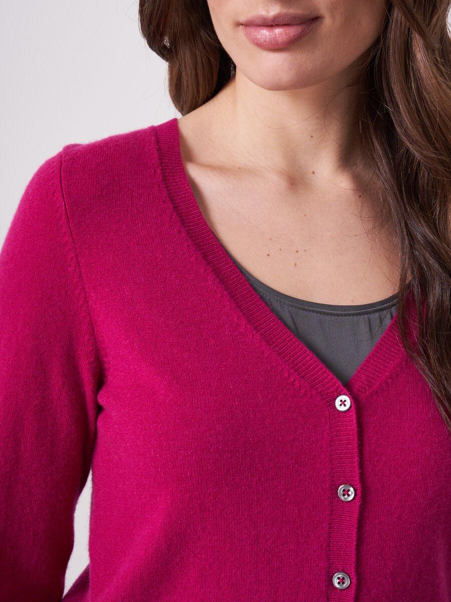 Repeat Cashmere Basic Fijngebreid Vest Met V-hals Van Biologisch Cashmere
