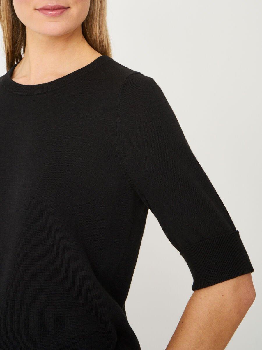 Repeat Cashmere Basic Fijngebreide Trui Met Korte Mouwen