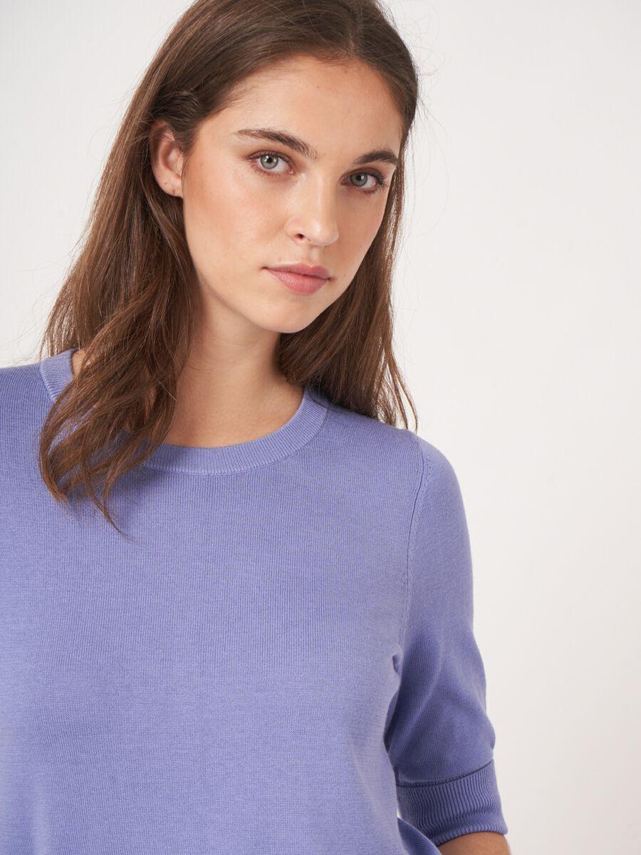 Repeat Cashmere Basic Fijngebreide Trui Met Korte Mouwen
